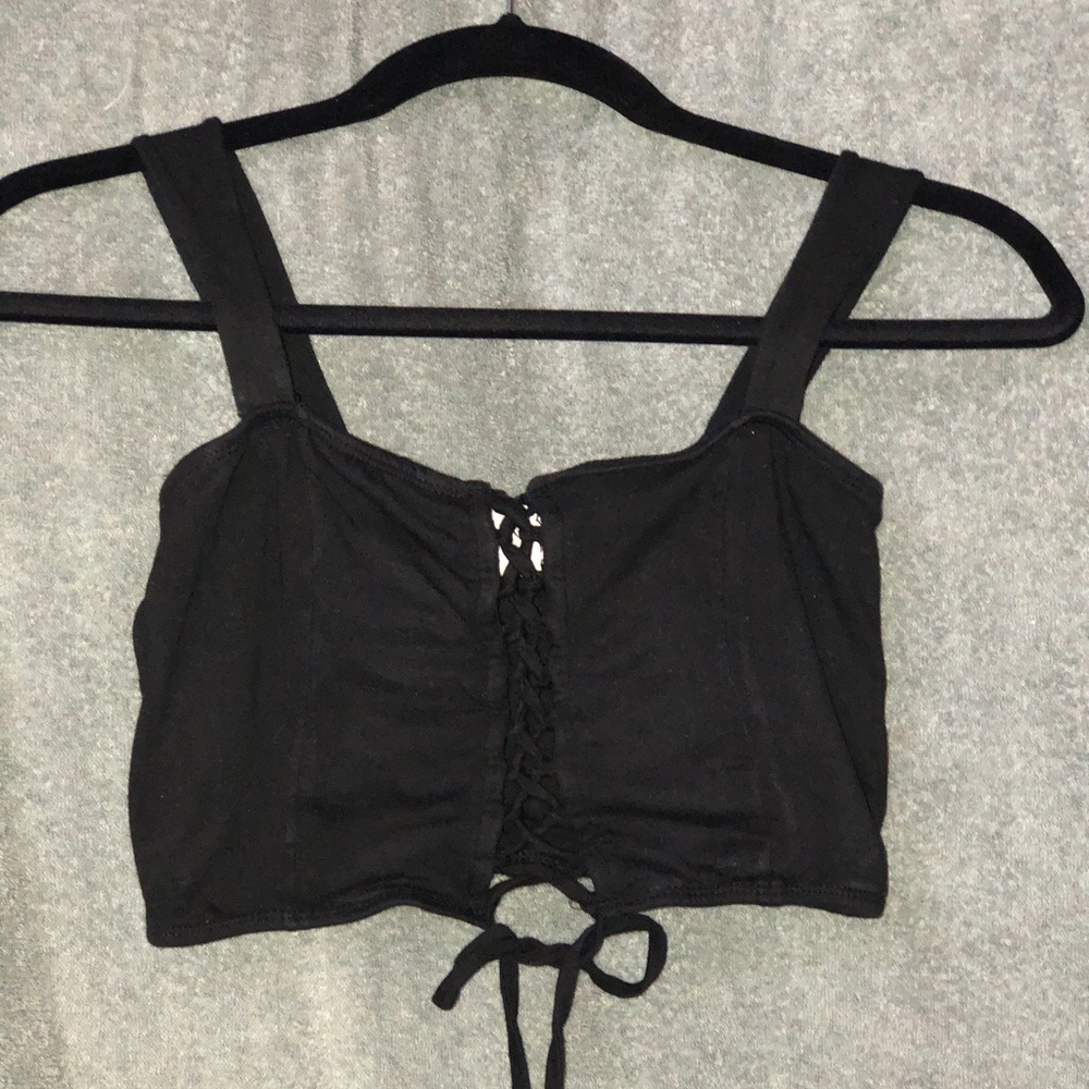 PacSun black tie crop top